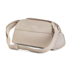Anna Paola Made In Italy Leather Clutch Crossbody With Side Suede Panels